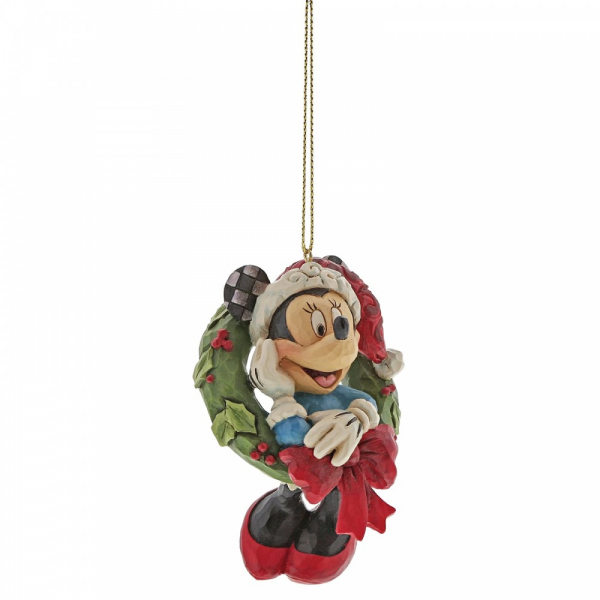 Disney Traditions, Jim Shore, Minnie Mouse Ornament, Minnie Maus im Kranz, Anhänger, A30356, Weihnachtsanhänger, Christbaumanhänger, Tannenbaumanhänger, Walt Disney