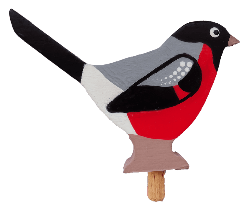 Sebastian Design, Kerzenring, Kerzenringe, Candle Ring, Holzkranz, Steckfigur für Kerzenring, Jahreszeitenring, Jahreszeitentisch, Steckfigur Vogel, Dompfaff, HK-T-010, Steckfigur, Kerzenkranz