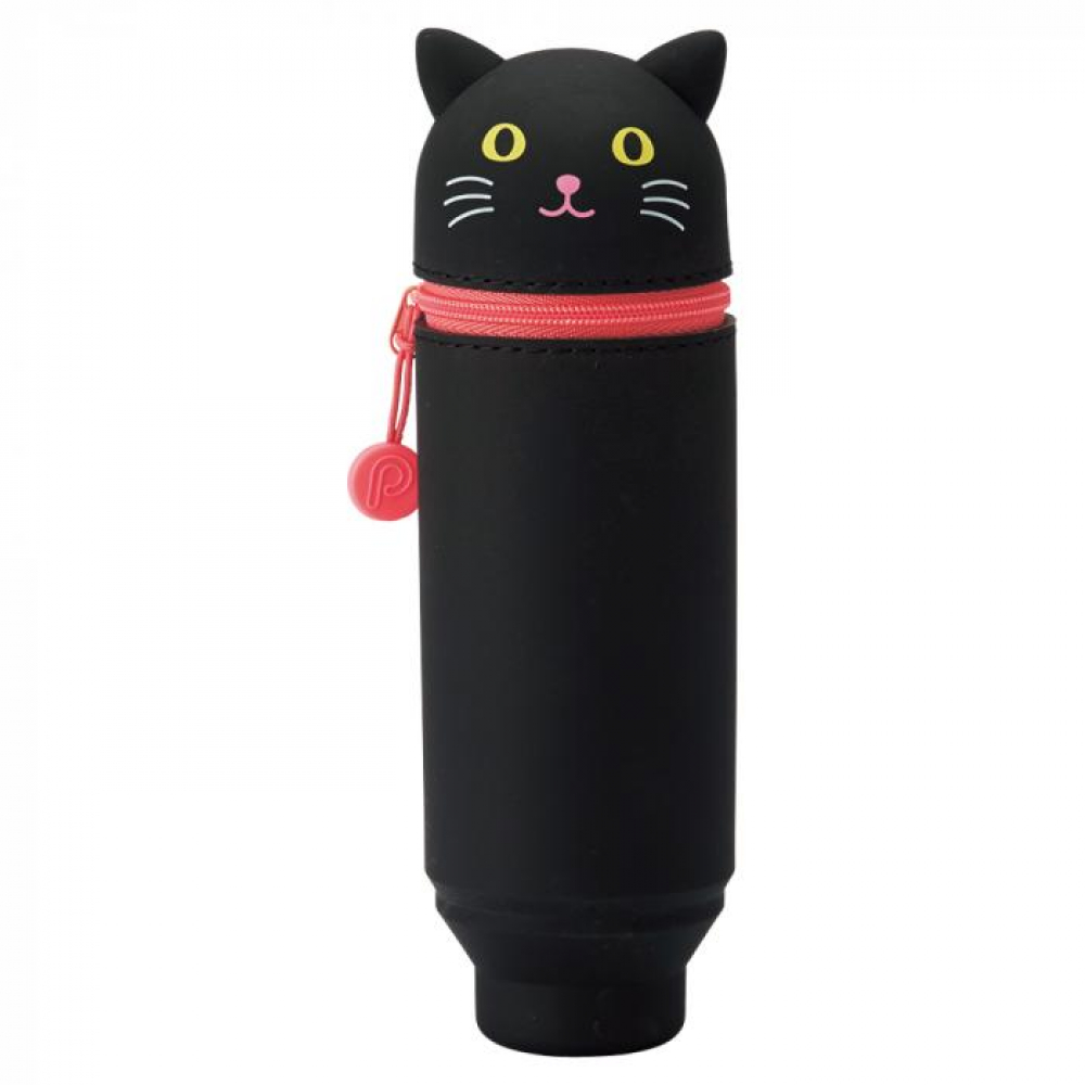 PuniLabo, Punilabo, Lihit Lab, Federtasche und Stiftehalter, stehende Federtasche, Pencil Case, animal, Tiere, stand up pen case, black cat, schwarze Katze, Schlamper, Faulenzer, Federmappe