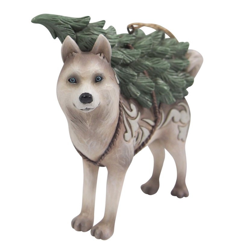 Hunde Ornament Husky Dog 6019318 - Jim Shore Heartwood Creek Weihnachtsanhänger