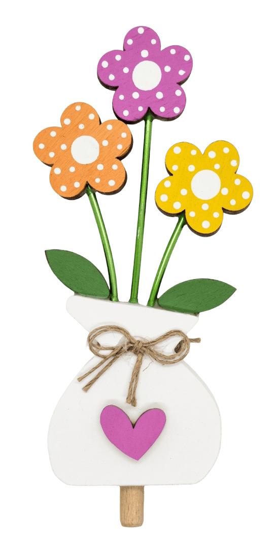 Blume - Blumenvase mit Sommerblumen - Steckfigur für den großen Kerzenring von Sebastian Design