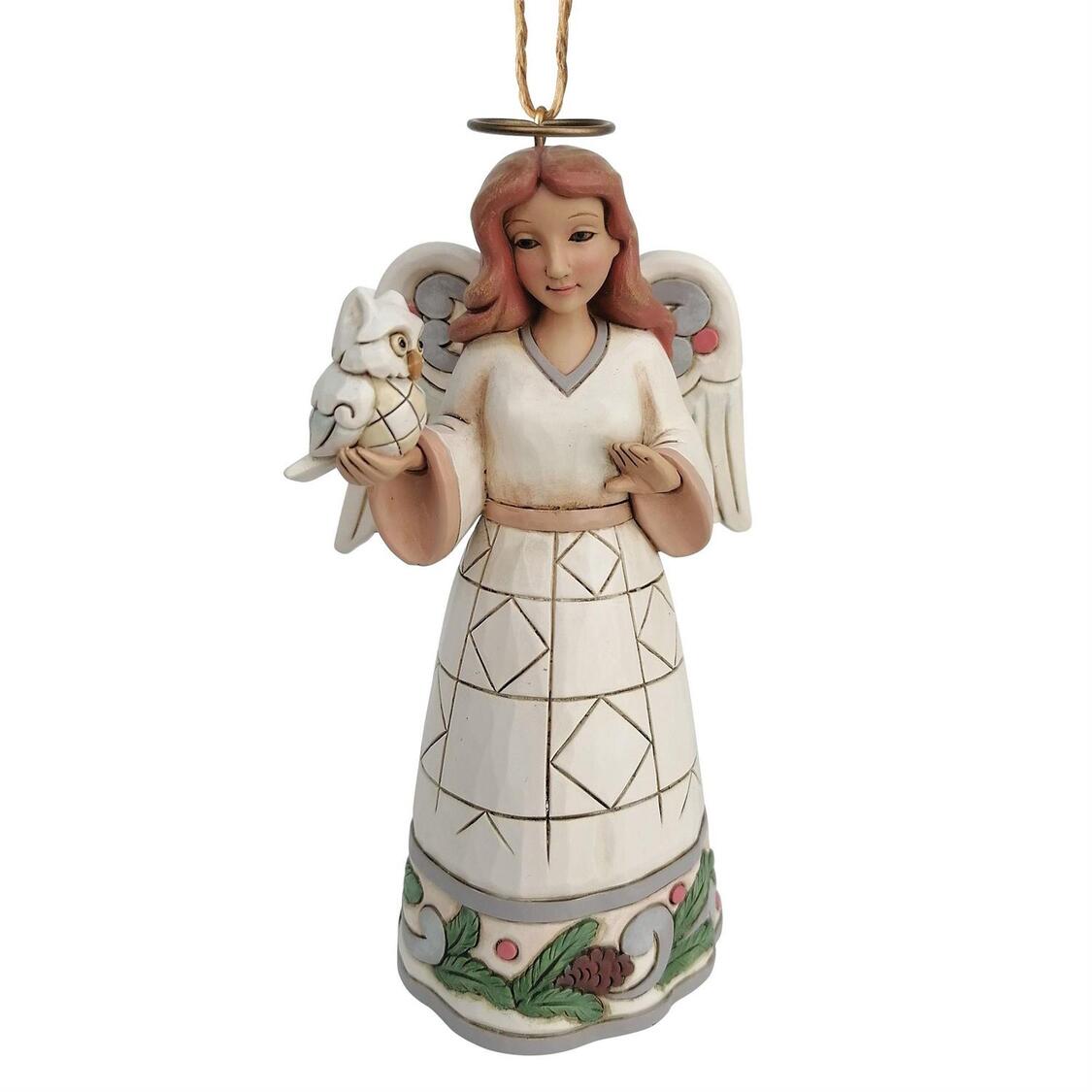 Engel mit Eule / Angel with Owl - White Woodland Collection - Heartwood Creek by Jim Shore 6017184