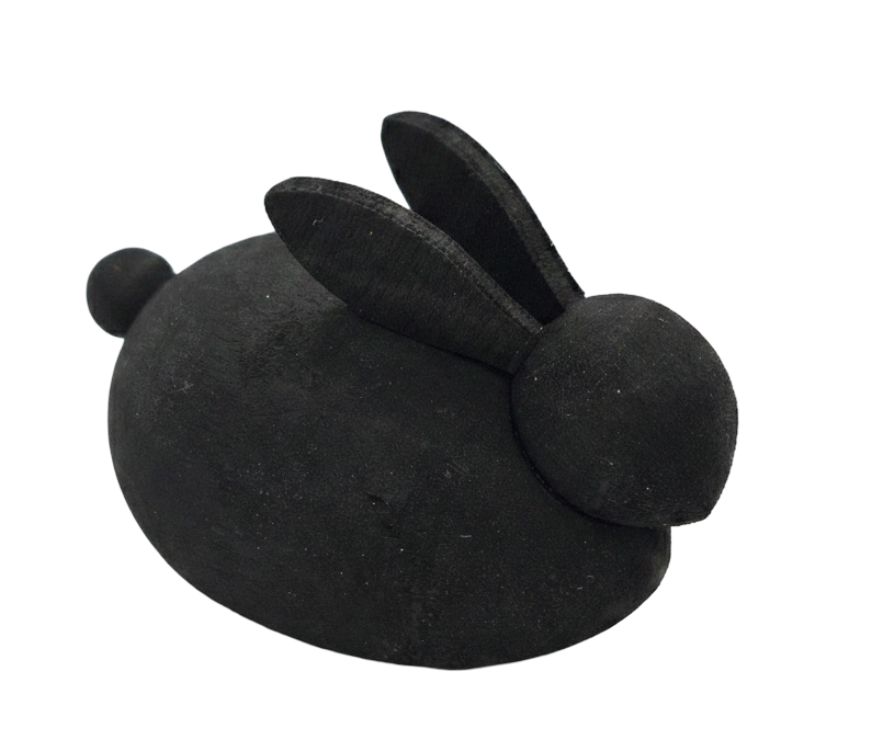 Osterhase massiv in schwarz - Steckfigur für den großen Kerzenring von Sebastian Design