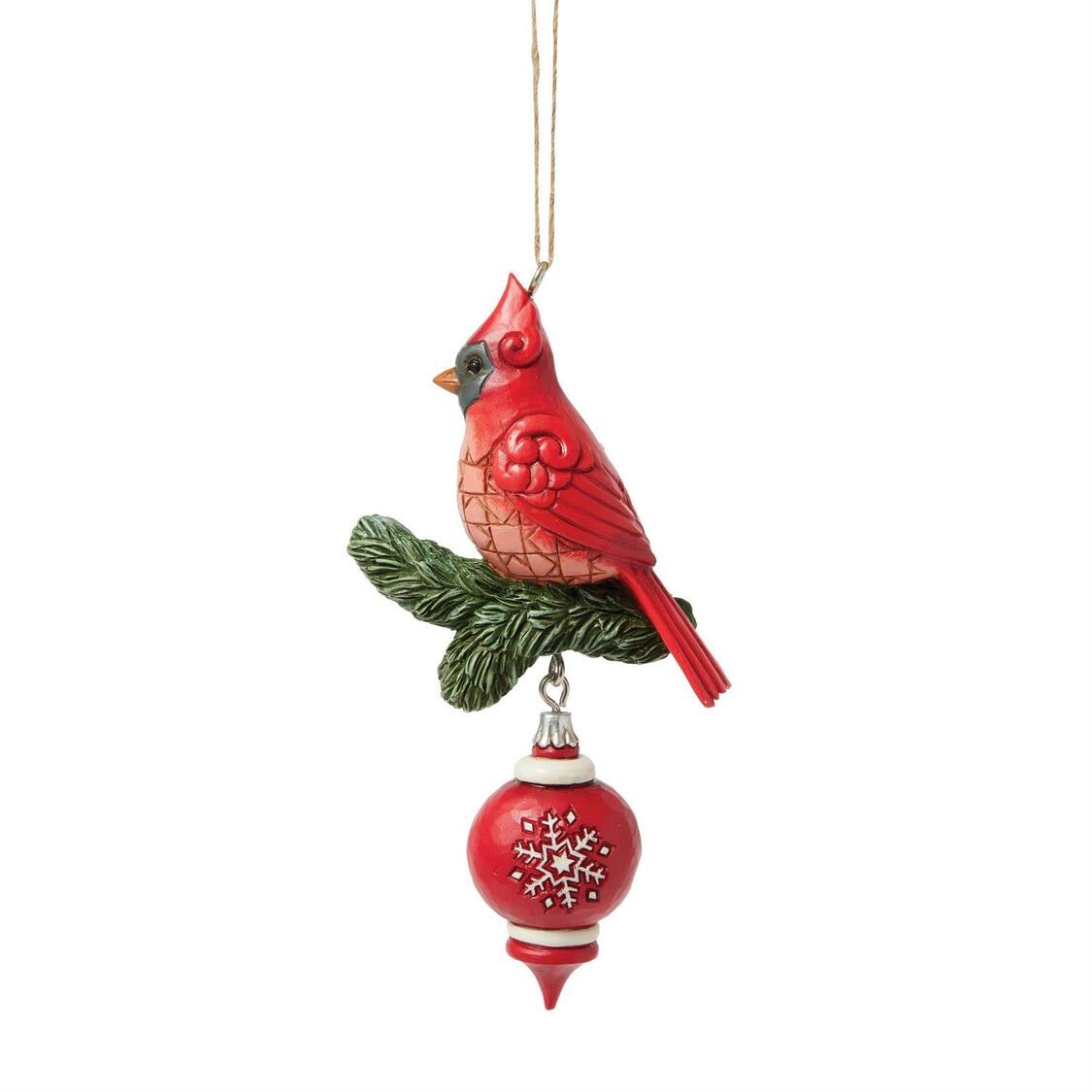 Nordic Noel Cardinal auf Weihnachtskugel Ornament - Heartwood Creek by Jim Shore 6017049