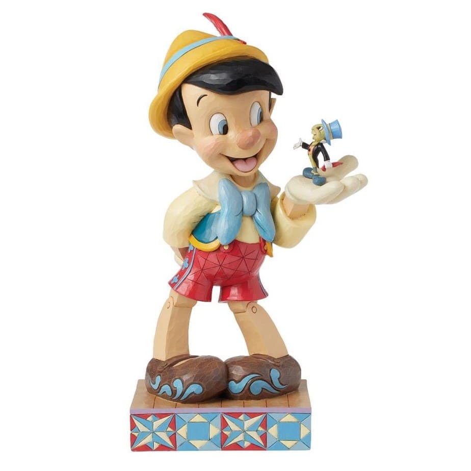 Jim Shore, Disney Traditions, Jim Shore Disneyfigur,  Pinocchio XL, When Dreams Come True, Jim Shore Figur, 6016348, Jiminy Cricket, Jim Shore Masterpiece,