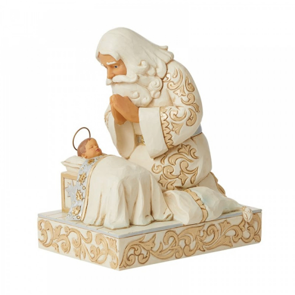 Jim Shore, Heartwood Creek, Jim Shore Weihnachten, Holiday Lustre Collection. 6009397, Holiday Lustre Santa with Baby Jesus, Weihnachtsmann mit Jesus,  Jim Shore Weihnachtsmann, Jim Shore Santa