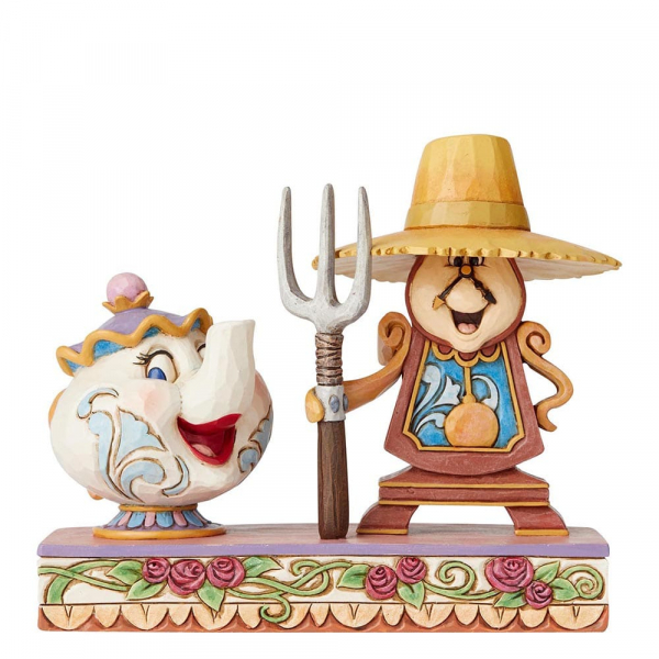 Disney Traditions, Jim Shore - Workin Round The Clock Mrs. Potts & Cogsworth, Mrs. Potts & Herr von Unruh