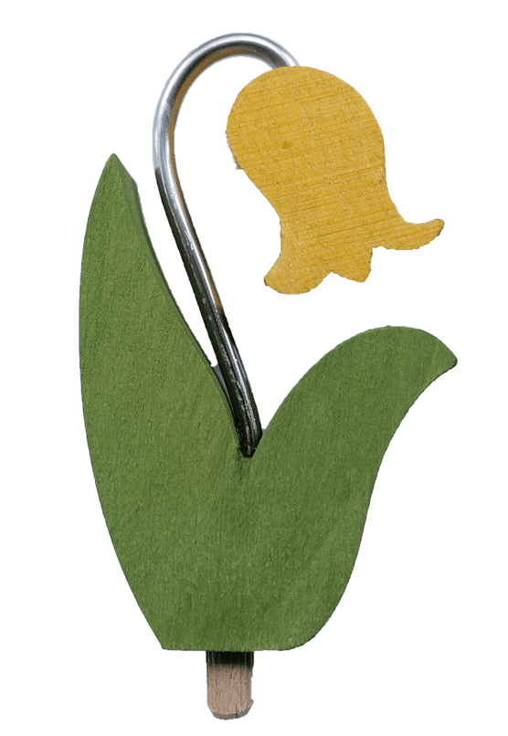 Sebastian Design, Kerzenring, Kerzenringe, Candle Ring, Holzkranz, Steckfigur für Kerzenring, Jahreszeitenring, Jahreszeitentisch, Steckfigur Glockenblume gelb, B027-4ge, Kerzenkranz, Holzfigur