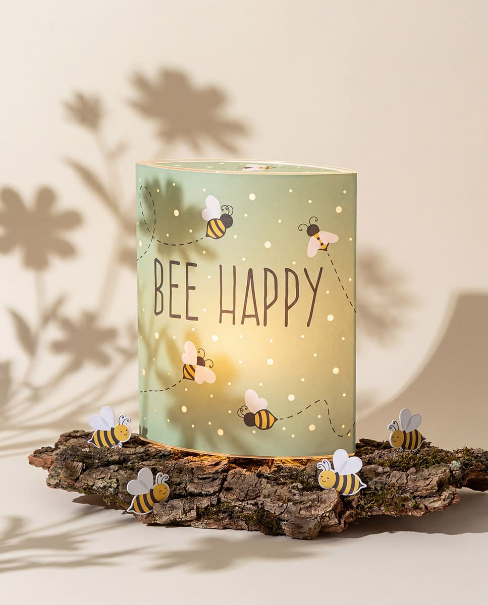 Tischlampe Bee Happy Bienen - Dekolampe / 64831 Gilde LED Stimmungslicht Dekoleuchte