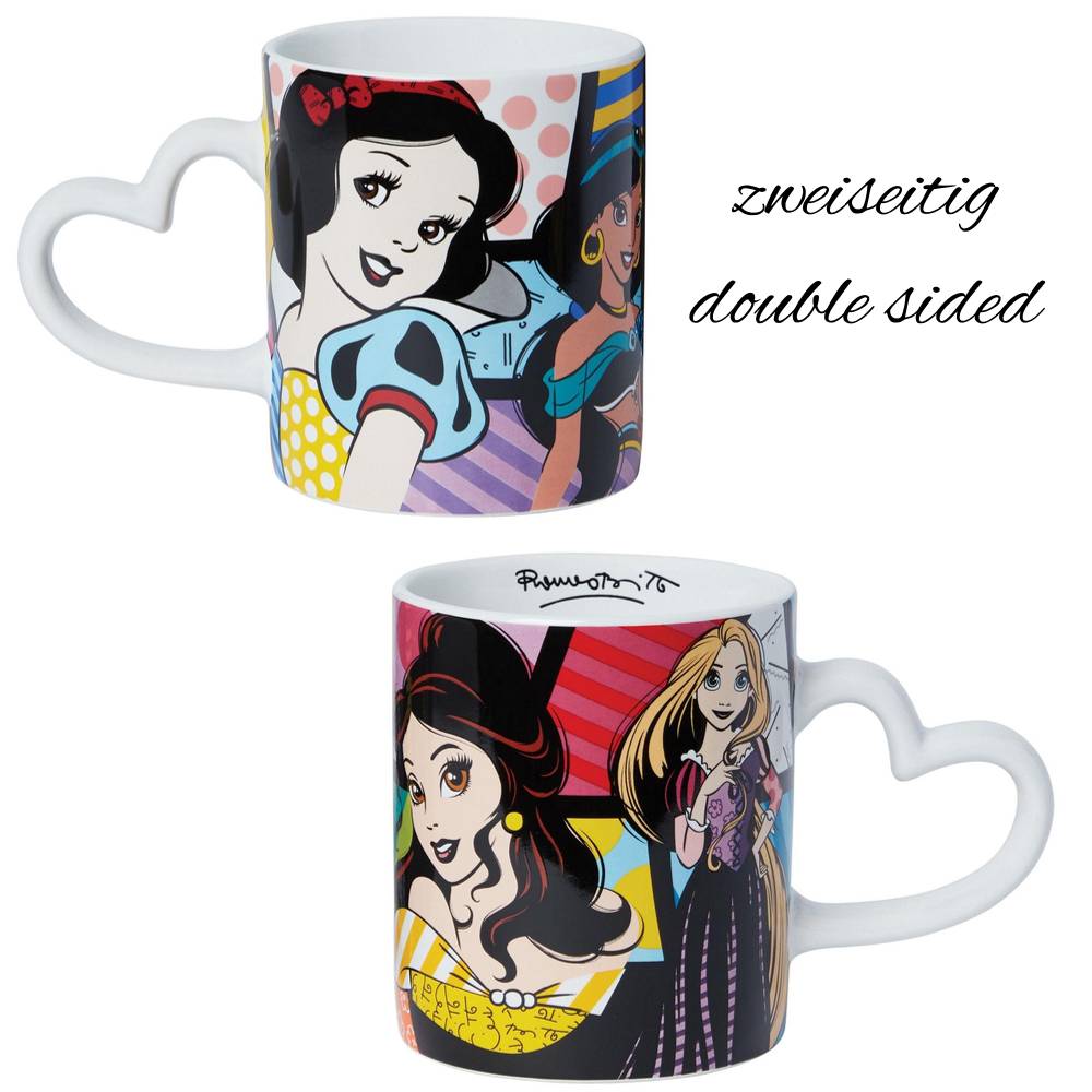 Disney Britto, Romero Britto - Romero Britto Disneyfigur, 6015557, Britto Disneybecher Prinzessinnen II, Princess II, Schneewittchen, Jasmine, Belle, Rapunzel, Snow White, Disney by Britto