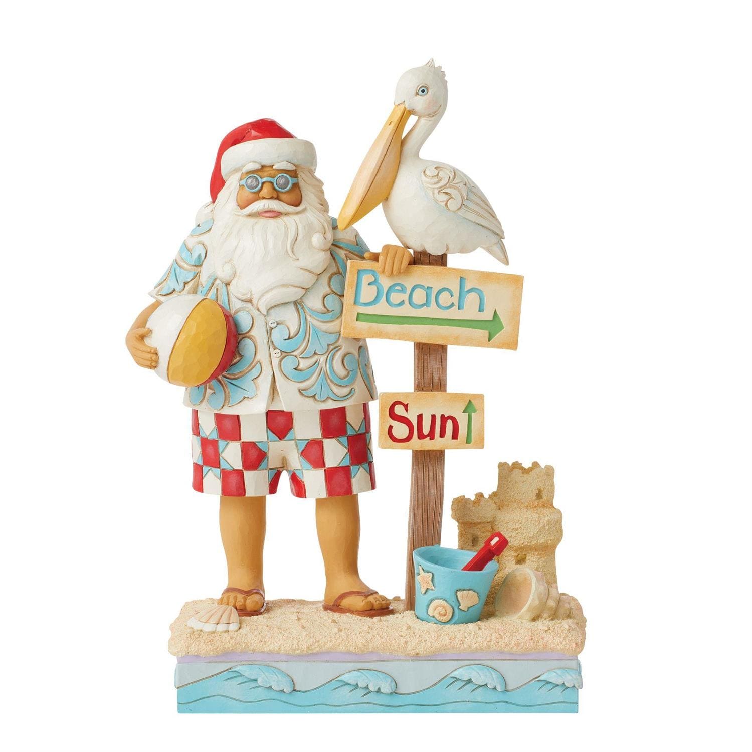 Jim Shore, Heartwood Creek, Jim Shore Santa, Heartwood Creek Weihnachtsmann, 6014505, Pelican Way, Coastal Collection, Weihnachtsmann mit Pelikan