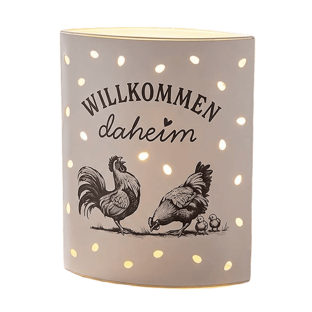 Tischlampe Little Farm Hahn & Henne - Dekolampe / 64835 Gilde LED Stimmungslicht Dekoleuchte