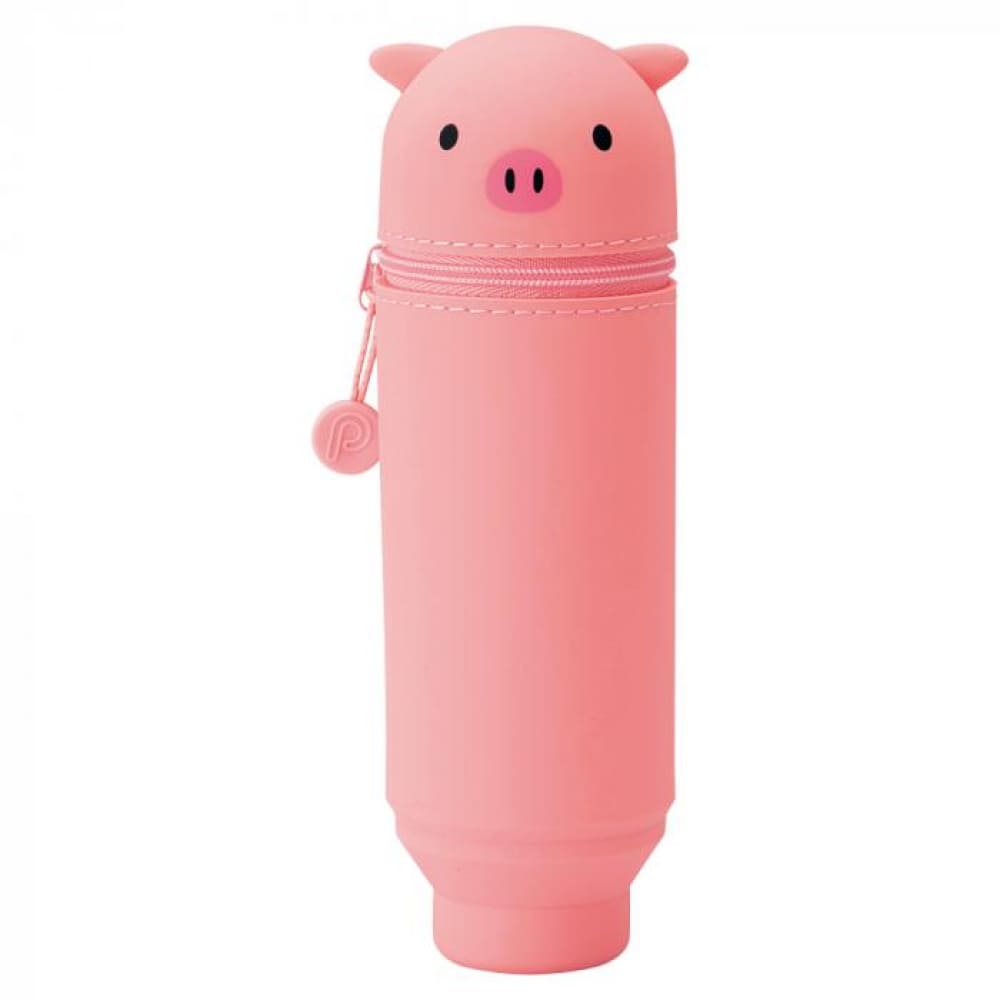 PL-A-7712-5 PuniLabo, Punilabo, Lihit Lab, Federtasche PuniLabo, Punilabo, Lihit Lab, Federtasche und Stiftehalter, stehende Federtasche, Pencil Case, animal, Tiere, stand up pen case, A7712-5, Federtasche rosa Schwein medium, Pig, Schlamper, Faulenzer, Federmappeund