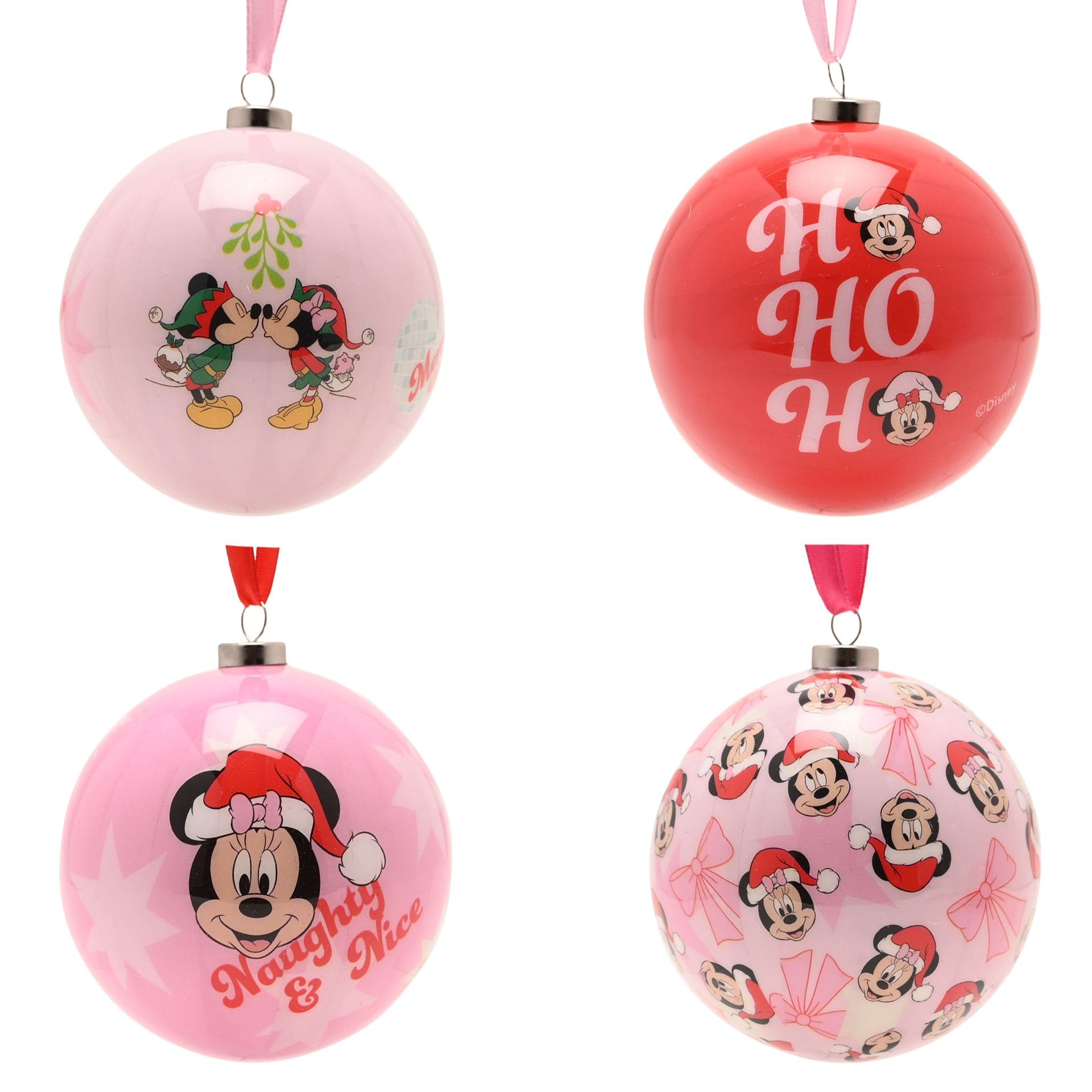 Disney Weihnachtskugel 4er Set Micky & Minnie Maus XM23346 -  Disney Christbaumkugeln