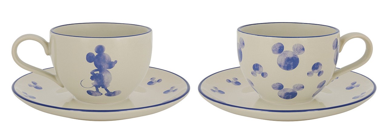 Disney Home Teetassen mit Unterteller Micky Maus - Set mit 2 Stück - Teacup A30842