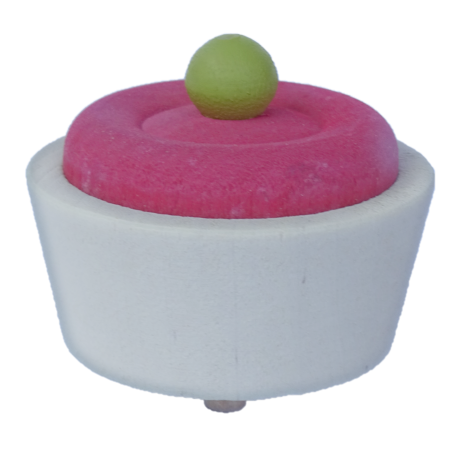 Cup-Cake weiß und pink/rosé Ø 4,5 cm -Steckfigur für Kerzenring