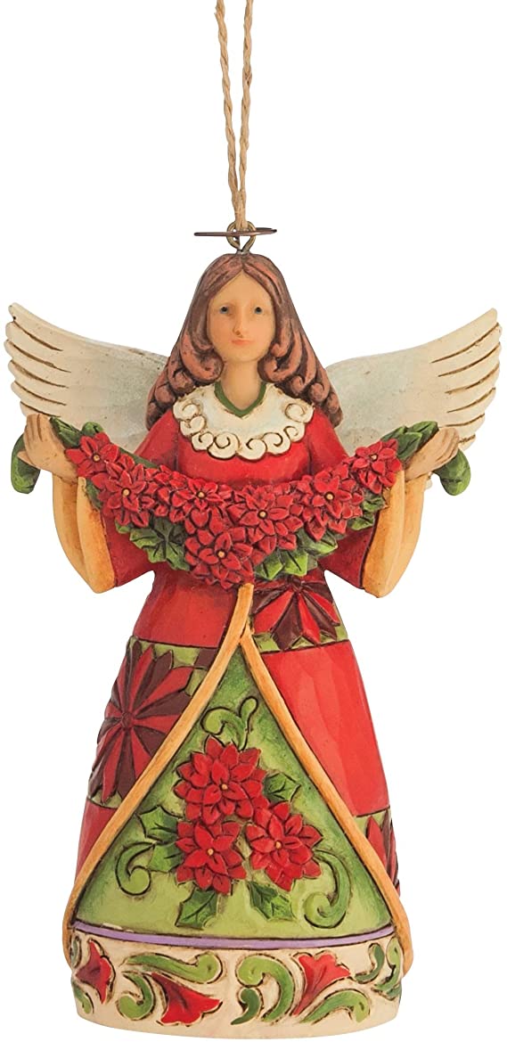 Heartwood Creek, Jim Shore, Poinsettia Angel Ornament, Engel, Anhänger, 4047795, Jim Shore Weihnachten