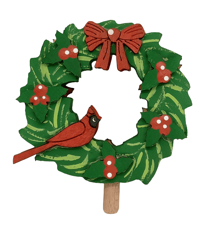 Adventskranz mit Kardinal - Steckfigur für Kerzenring by Sebastian Design