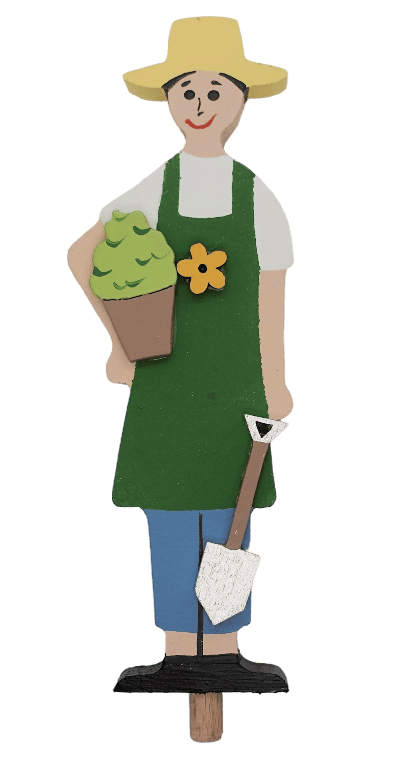 Gartenidylle - Gärtner Steckfigur in Grün mit Schaufel - Steckfigur für den großen Kerzenring von Sebastian Design Gartenidylle - Gärtner Steckfigur in Grün mit Schaufel - Steckfigur für den großen Kerzenring von Sebastian Design