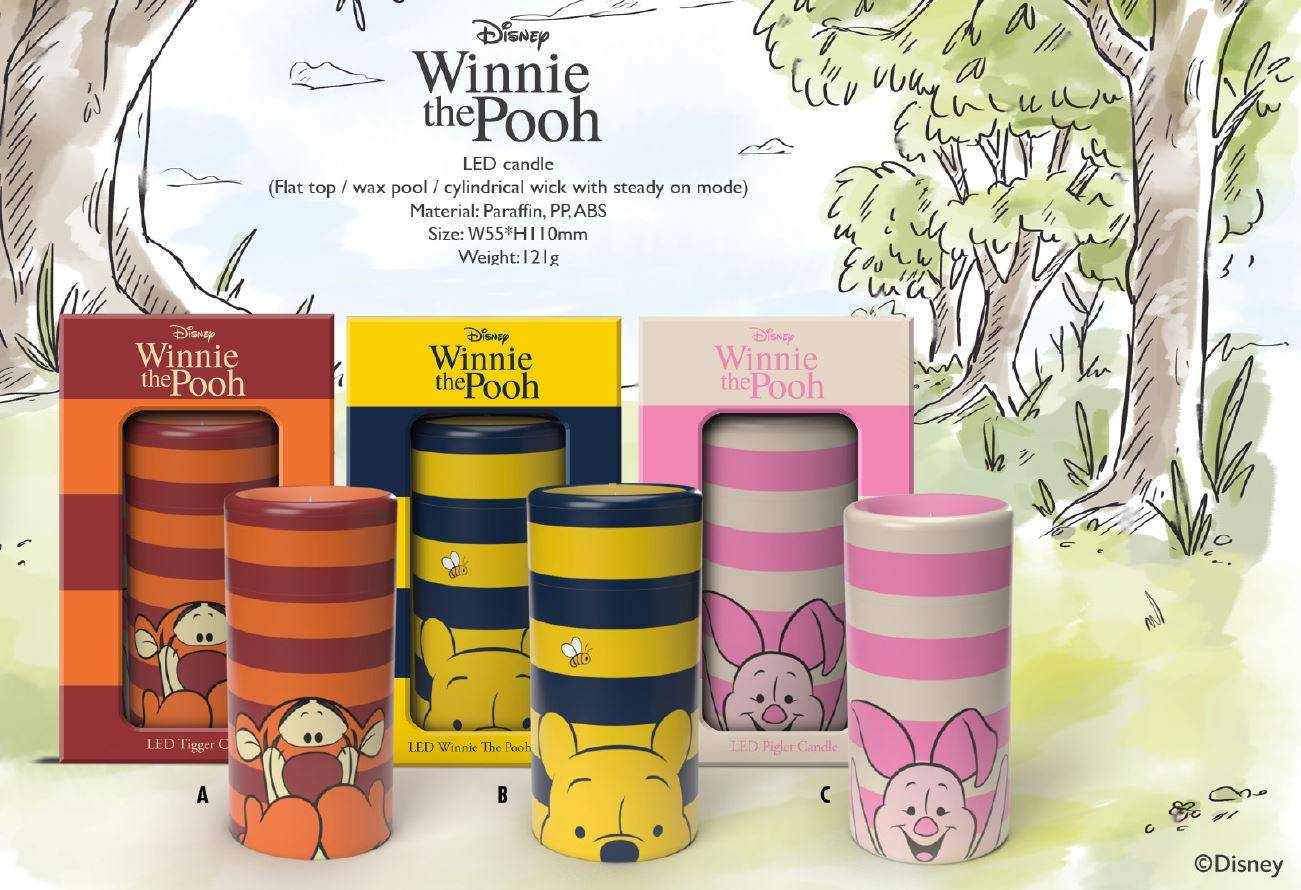 LED Kerze Pooh & Friends Tigger rot-orange gestreifte Kerze - Disney Home Fragrance DISWTPLED01O