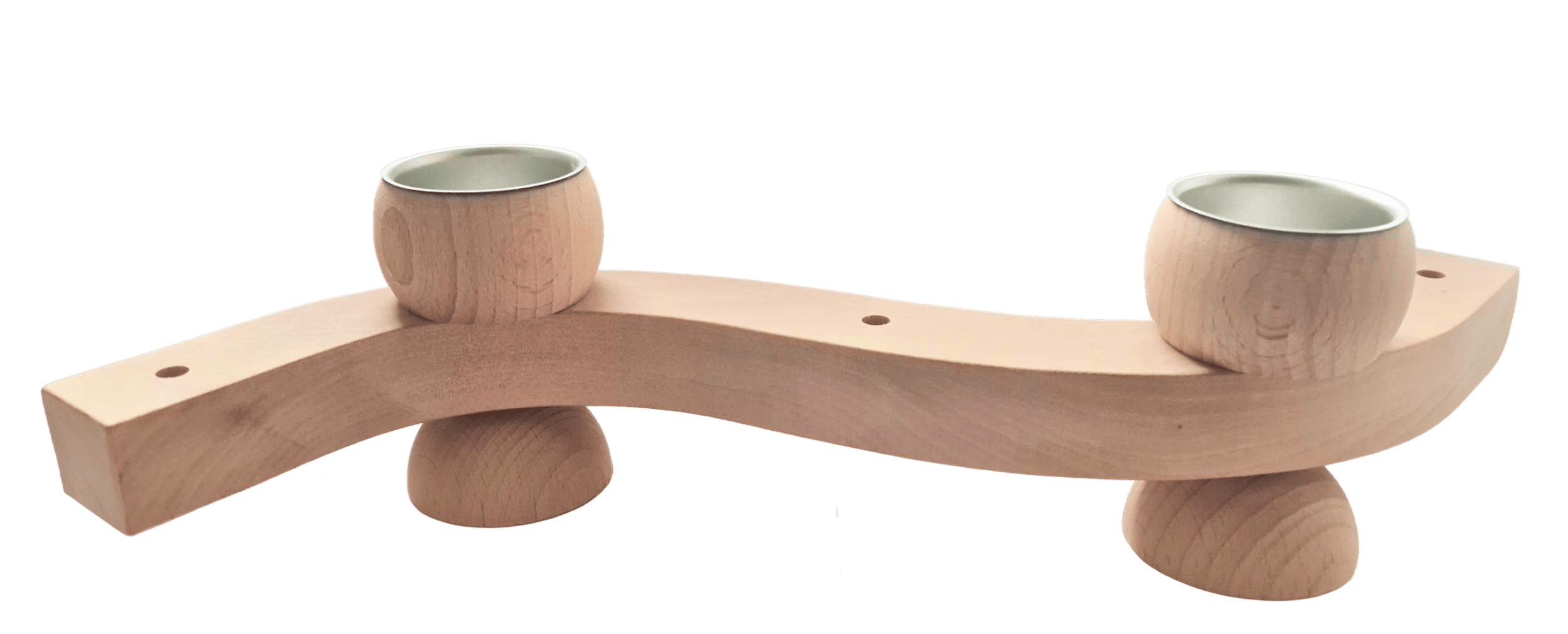 Kerzenwelle Talvel naturfarben mit naturfarbenen Teelichthaltern - für Steckfiguren von Sebastian Design
