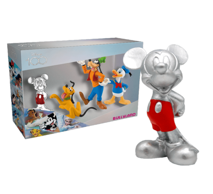 Bullyland, Disney Bullyland, Bullyland Disneyfigur, 135150, 100 Jahre Disney Micky und seine Freunde Klassik Platin Geschenkset, Micky Maus, Donald, Pluto, Goofy Geschenkset