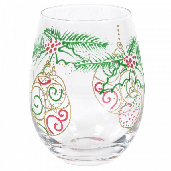 Izzy and Oliver, Trinkglas, Trinkgläser, Weinglas, Weingläser, Geschirrtuch, 6006998, Weihnachtsglas, Glas mit Weihnachtskugeln