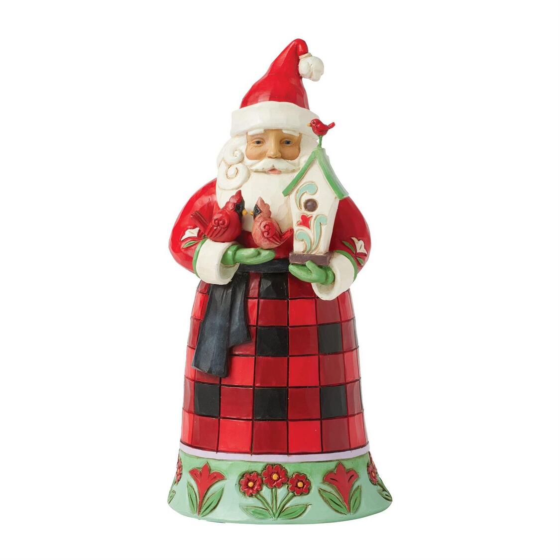 Santa's Cardinal Christmas - Weihnachtsmann mit Vogelhaus Highland Glen- Heartwood Creek by Jim Shore 6017024