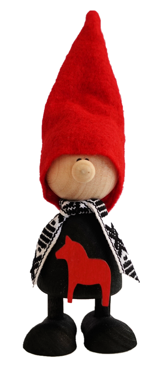 Nordic Design, nordisch, hygge, Wichtel Jaro, Wichtel schwarz, 194135-0902, Tomte, Nisse, Gonk, skandinavischer Wichtel, Wichtel mit Dalapferd