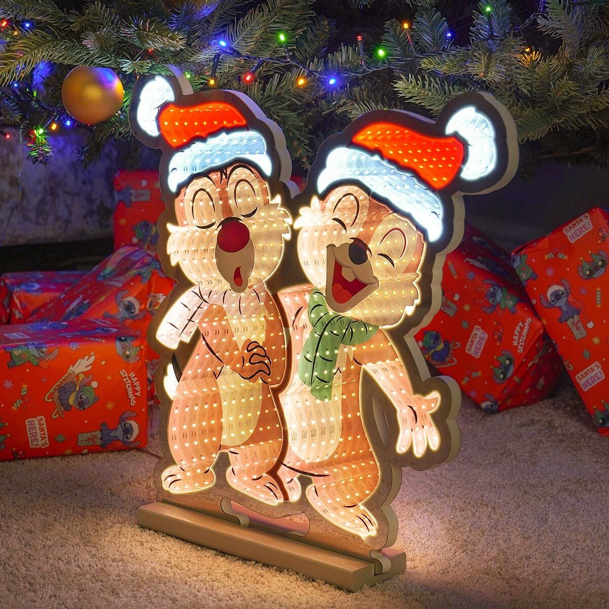 Infinity - Chip & Dale 3D LED-Weihnachtsbeleuchtung | Disney Spiegellicht 40cm | Christmas Inspirations DN25208