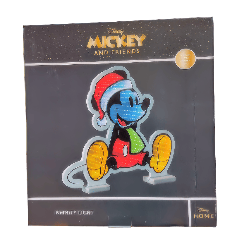 Infinity - Micky Maus sitzend 3D LED-Weihnachtsbeleuchtung | Disney Spiegellicht 40cm | Christmas Inspirations DN26216
