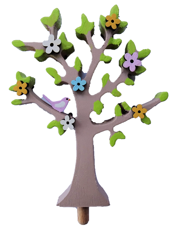 HK-B-004 Sebastian Design, Kerzenring, Kerzenringe, Candle Ring, Holzkranz, Steckfigur für Kerzenring, Jahreszeitentisch, Baum, Frühlingsbaum, Steckfigur Baum, nordischer Kerzenring, HK-B-004