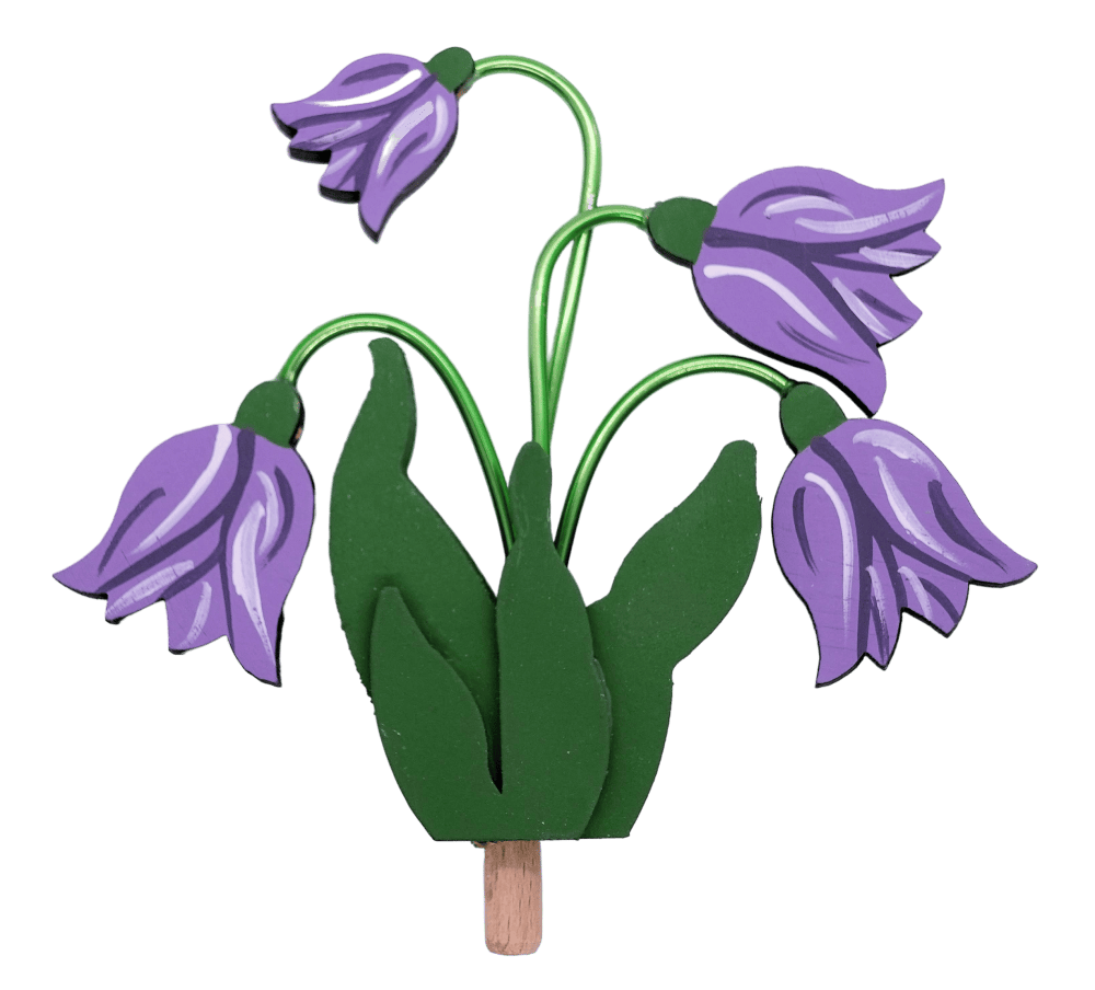 Blume - Glockenblume lila  - Steckfigur für den großen Kerzenring von Sebastian Design