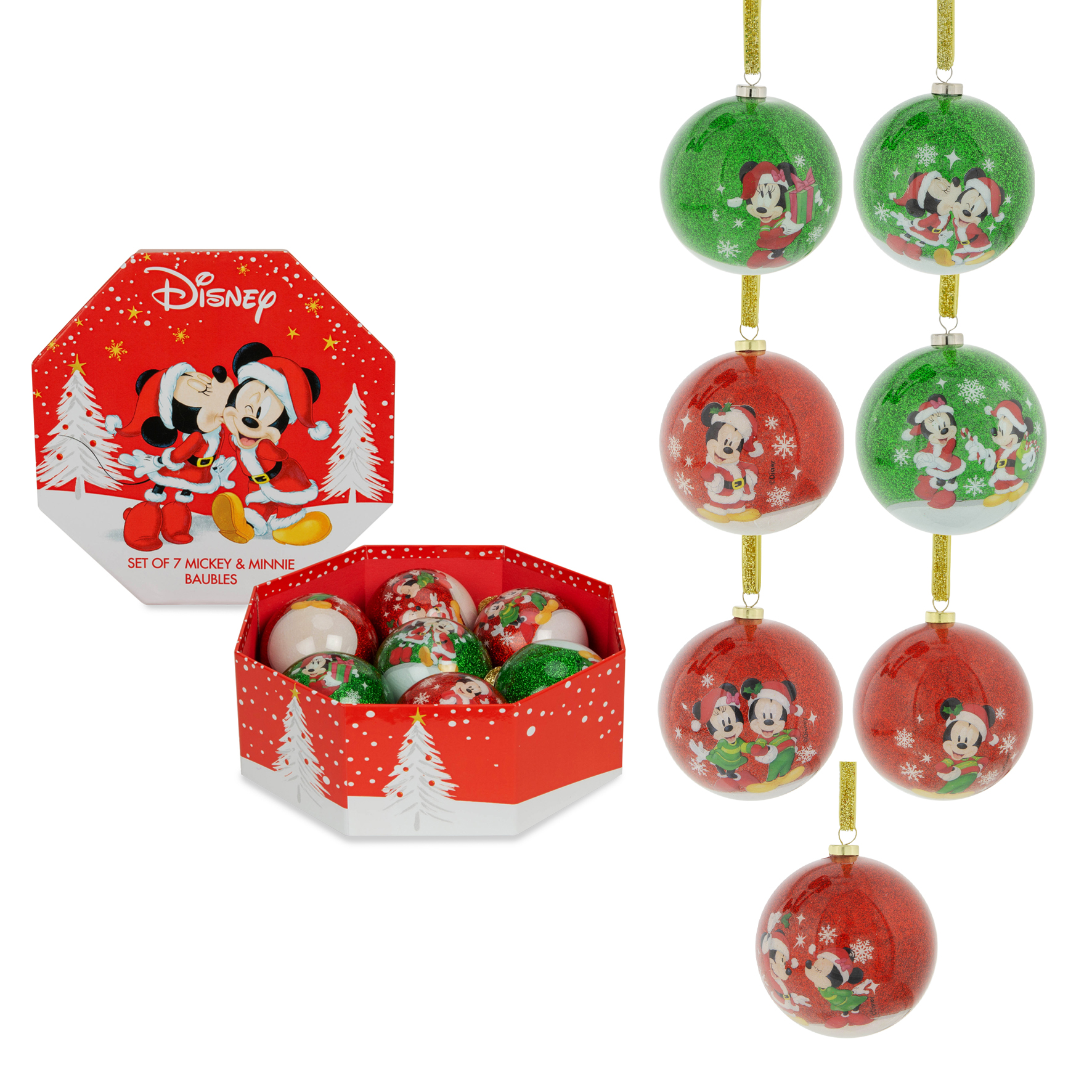 Disney, Walt Disney, Widdop and Co, Disney, Hanging Decoration, XM6036, Weihnachtsanhänger, Disney Weihnachtskugel, Disney Mickey and Minnie, Mickey Mouse, Minnie Mouse, Micky Maus, Minnie Maus, Disney Weihnachtskugeln Micky