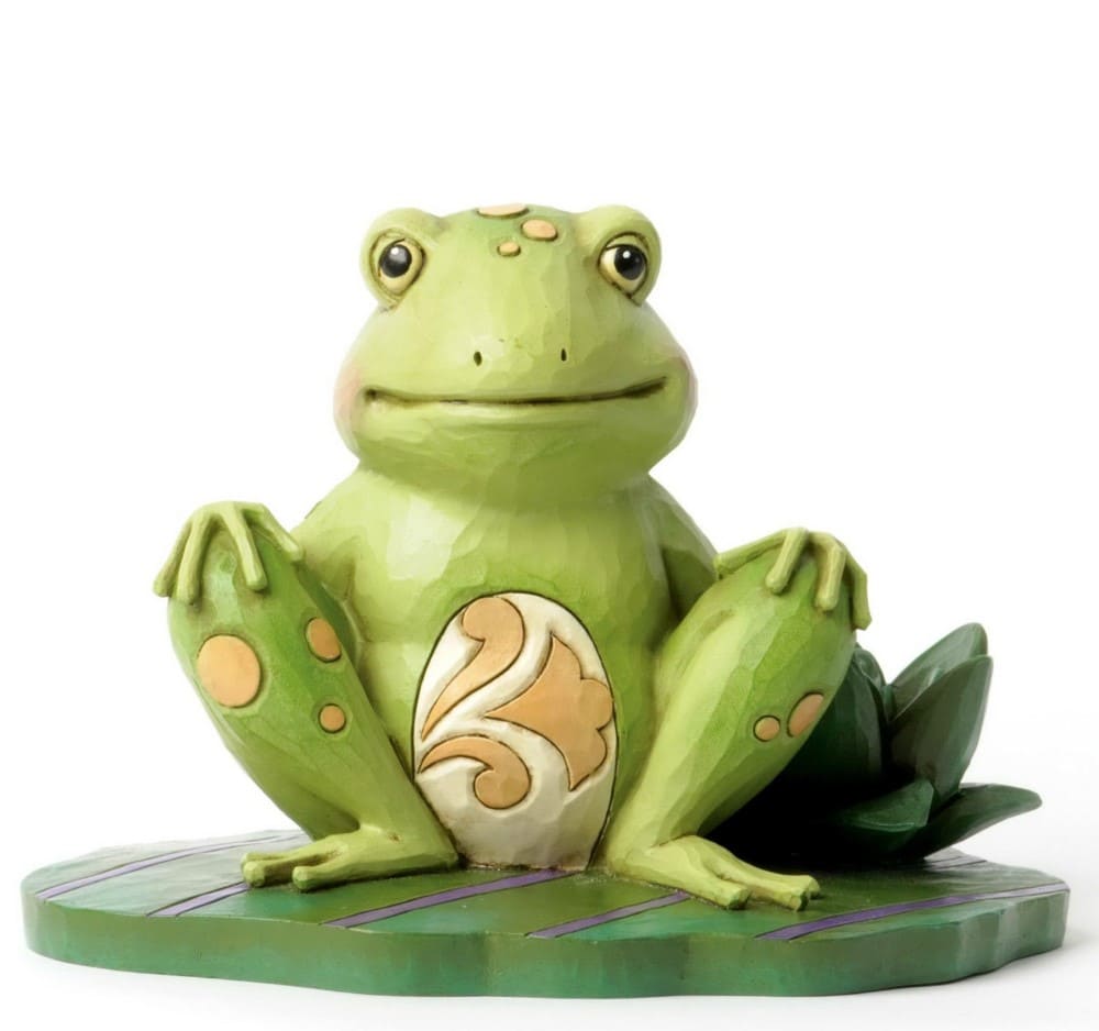 4037670a Heartwood Creek, Jim Shore, Bounce with Me, Frog, Froh on Lilypad, Frosch auf Seerosenblatt, Frosch