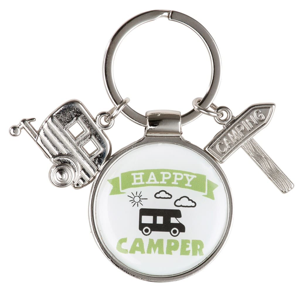 Schlüsselanhänger Happy Camper - 50082 Gilde Schlüsselanhänger mit Wohnwagenmotiv / Camping