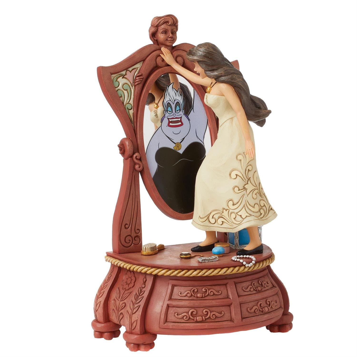 Jim Shore, Disney Traditions, Jim Shore Disneyfigur,  Ursula, Arielle die kleine Meerjungfrau,  Jim Shore Figur, Sinister Relection, Vanessa Vanity Mirror, Düsteres Spiegelbild, 6016343