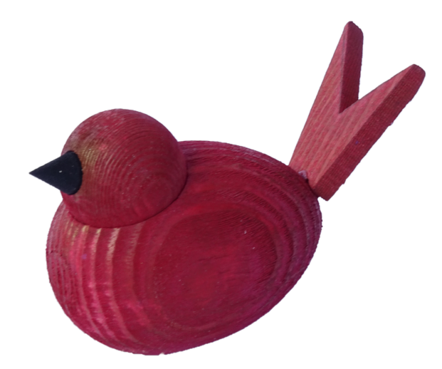 Sebastian Design, Candlering, Kerzenring, Skandinavischer Holzkranz, Skandinavische Kerzenringe, massiver dunkelroter Vogel, 46-180-924