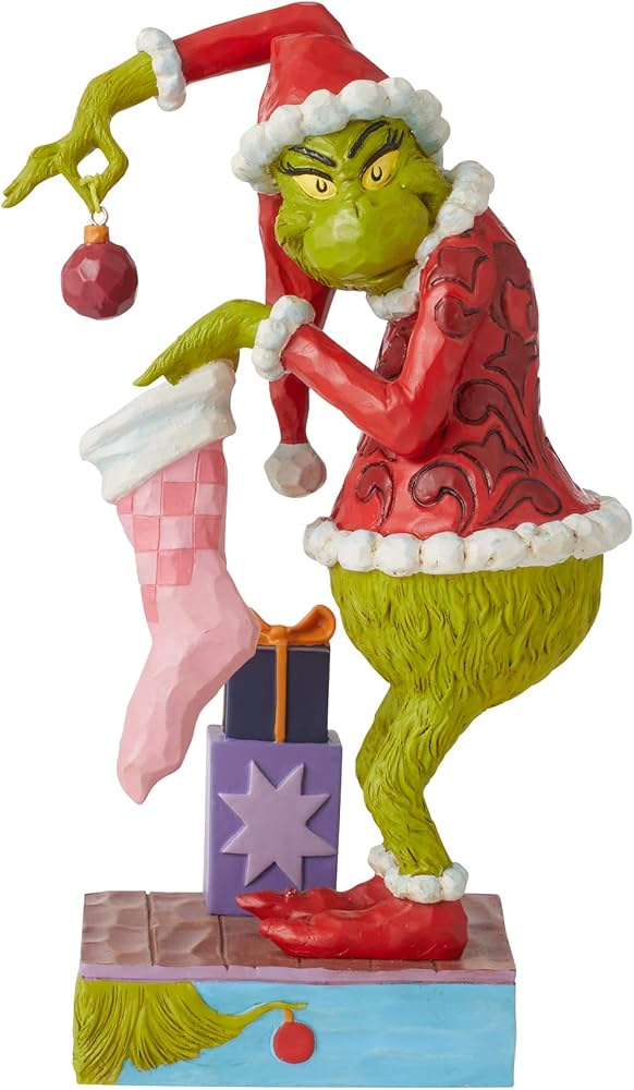 Grinch mit Nikolausstiefel / Grinch Holding Stocking - Grinch by Jim Shore