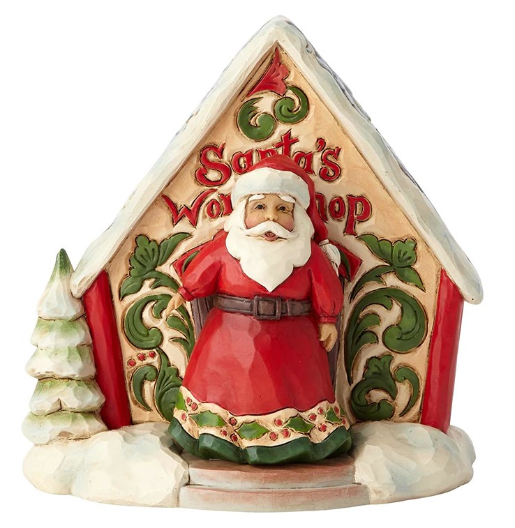 Santa and Toy Shop Gift Set - Weihnachtsmann vor Spielzeugladen Jim Shore Heartwood Creek 4060314