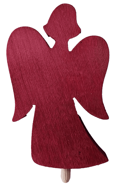HK-B089r Sebastian Design, Kerzenring, Kerzenringe, Candle Ring, Holzkranz, Steckfigur für Kerzenring, Jahreszeitenring, Jahreszeitentisch, Steckfigur Engel, B-089r, Engel rot, Kerzenkranz, Holzfigur