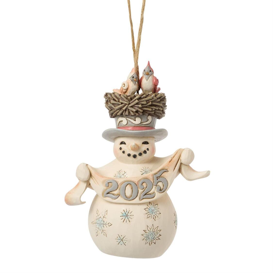 White Woodland 2025 Schneemann / Snowman Ornament - Heartwood Creek by Jim Shore 6017183