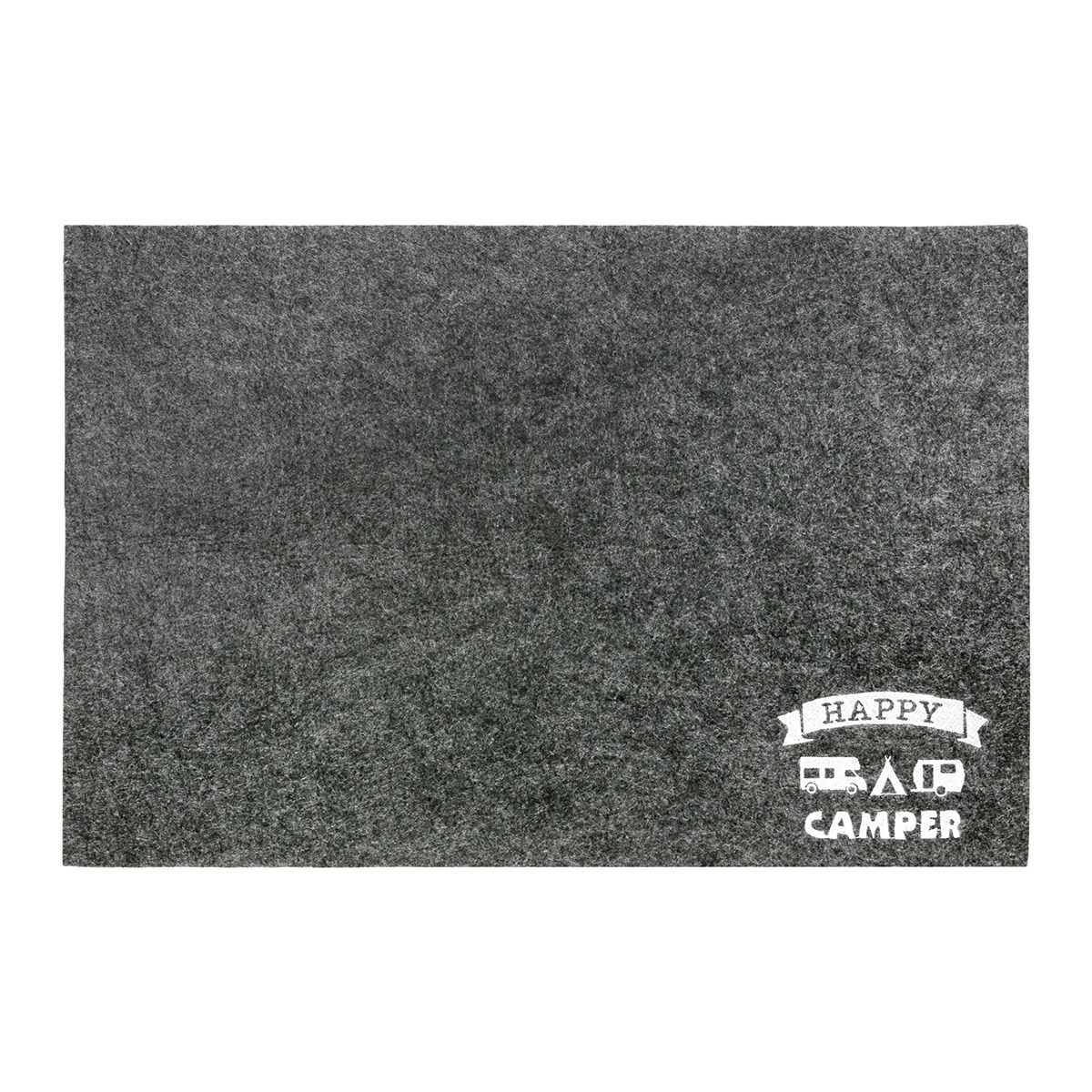 Platzset Happy Camper grau - Gilde Platzset 59597 - Wohnwagen Camper Camping - Filzuntersetzer - Tischset