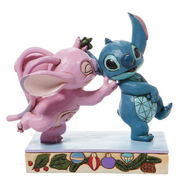 Disney Traditions, Jim Shore, Jim Shore Disney, Disney Traditions Collection, 6008980, Mistletoe Kiss, Stitch and Angel with Mistletoe, Stitch und Angel mit Mistlezweig, Lilo & Stitch , Jim Shore Disneyfigur
