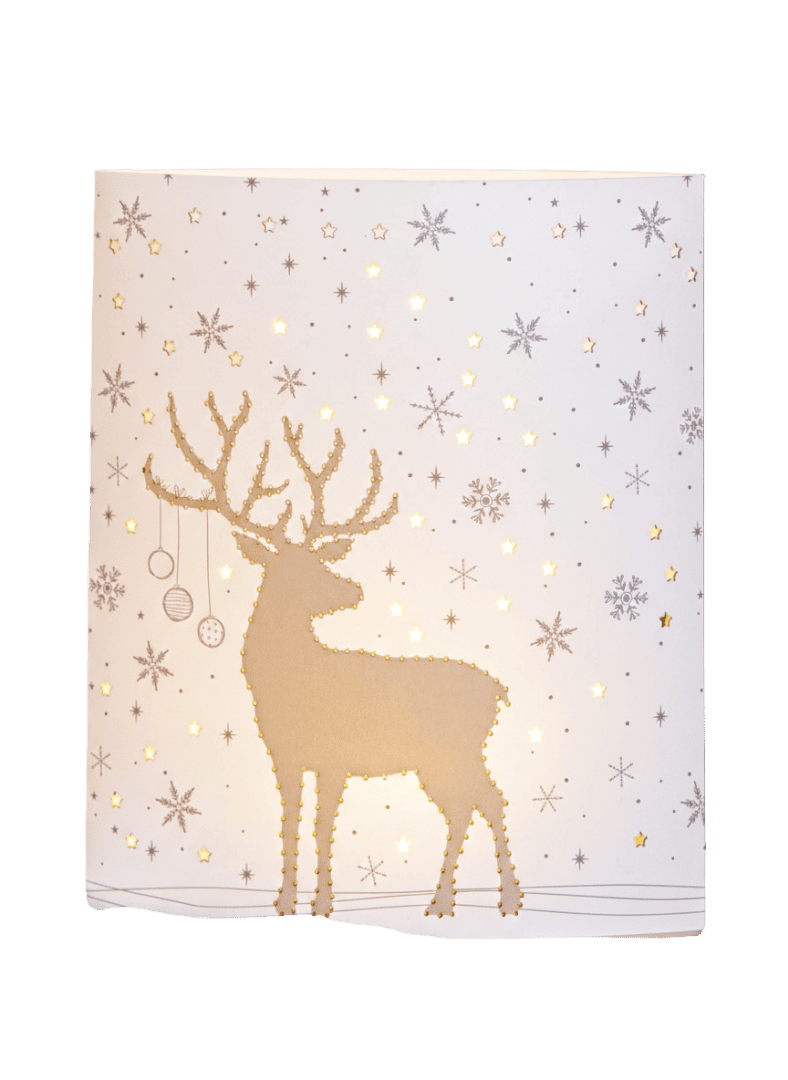 Winterhirsch / Elch / Rentier - Dekolampe / 59755 Gilde LED Stimmungslicht Dekoleuchte Wohlfühllicht