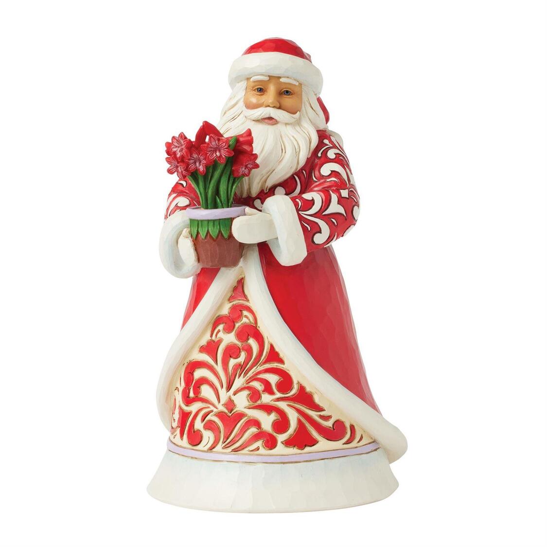 Blooms of the Season Santa Weihnachtsmann mit Amaryllis - Heartwood Creek by Jim Shore 6017005