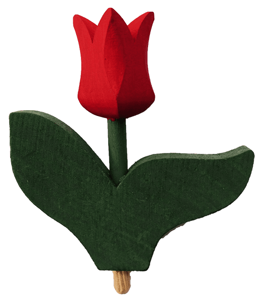 Sebastian Design, Candlering, Kerzenring, Skandinavischer Holzkranz, Skandinavische Kerzenringe, Tulpe mit Blatt, rote Tulpe, 46-680-120, Stecker, Steckfigur, Dekofigur, Holzfigur