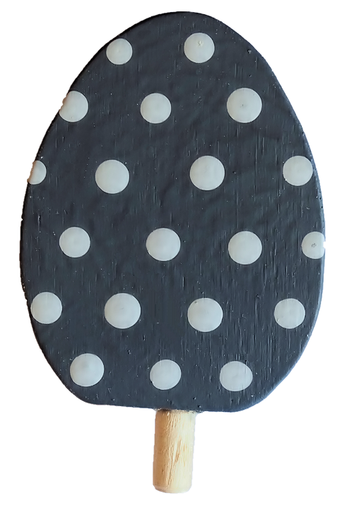 HK-E-031 Glückshuhn Osterei in dunkelgrau - Steckfigur für den großen Kerzenring von Sebastian Design