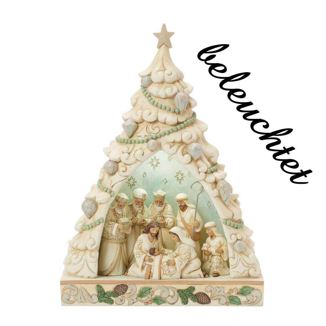 Tree of Holy Light - White Woodland Diorama Weihnachtskrippe Nativity - Heartwood Creek by Jim Shore 6017175