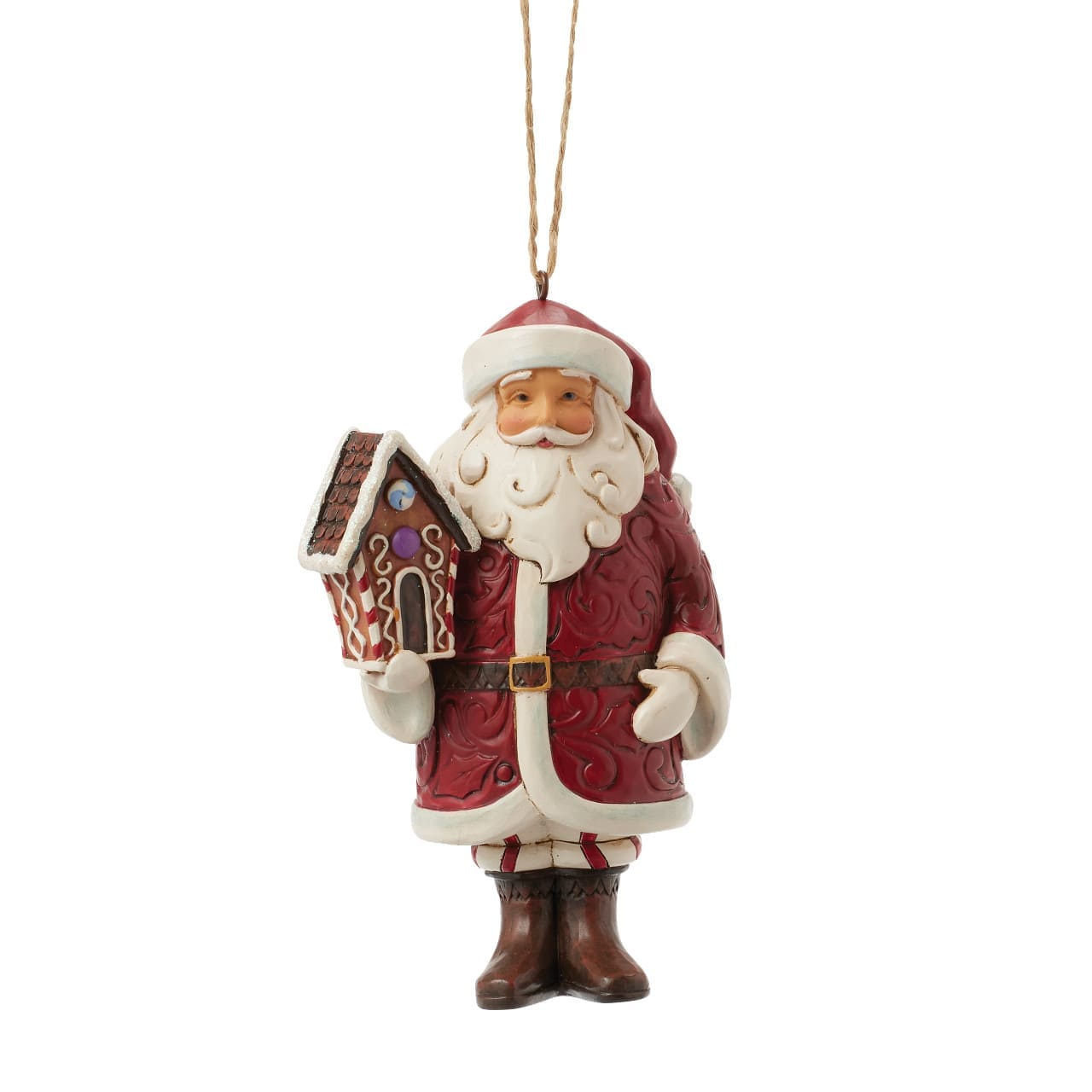 Gingerbread Santa Ornament Weihnachtsmann mit Lebkuchenhaus - Heartwood Creek by Jim Shore 6017270